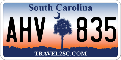 SC license plate AHV835
