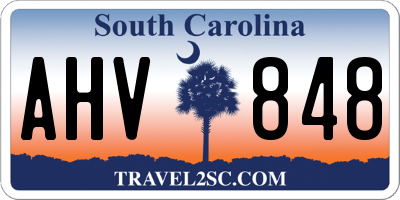 SC license plate AHV848