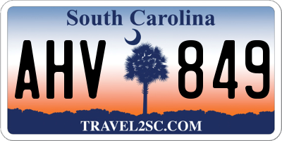 SC license plate AHV849