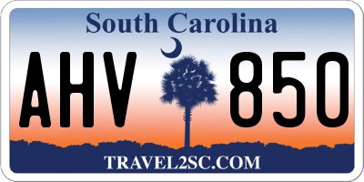 SC license plate AHV850