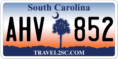 SC license plate AHV852
