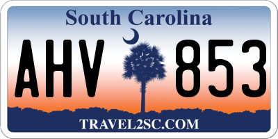 SC license plate AHV853