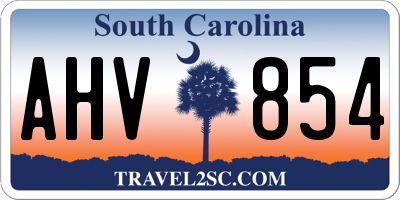 SC license plate AHV854