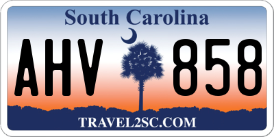 SC license plate AHV858