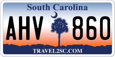 SC license plate AHV860