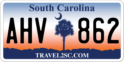 SC license plate AHV862