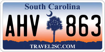 SC license plate AHV863