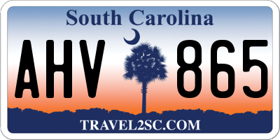 SC license plate AHV865