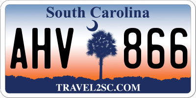 SC license plate AHV866