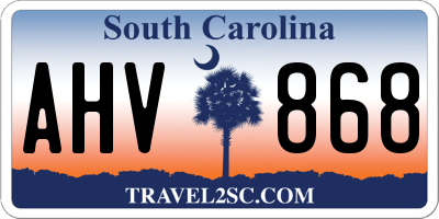 SC license plate AHV868