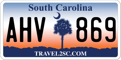 SC license plate AHV869
