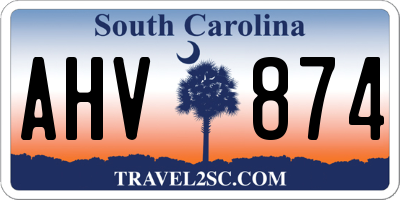 SC license plate AHV874