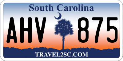 SC license plate AHV875