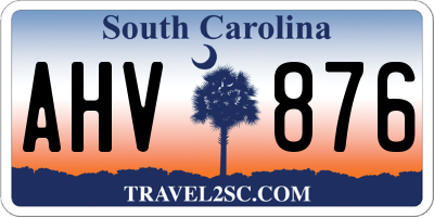 SC license plate AHV876
