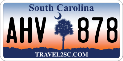 SC license plate AHV878