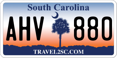 SC license plate AHV880