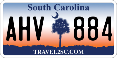 SC license plate AHV884