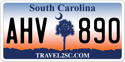 SC license plate AHV890