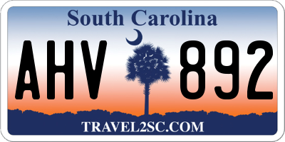 SC license plate AHV892