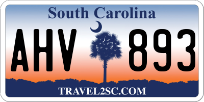 SC license plate AHV893