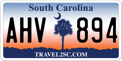 SC license plate AHV894