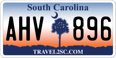 SC license plate AHV896