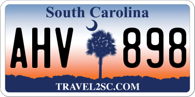 SC license plate AHV898