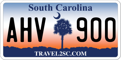 SC license plate AHV900