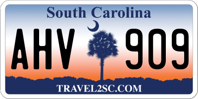SC license plate AHV909