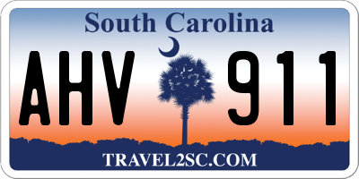 SC license plate AHV911