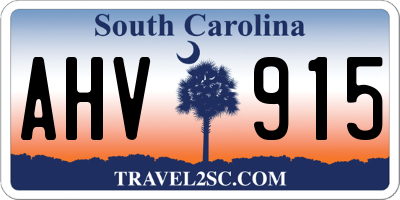 SC license plate AHV915