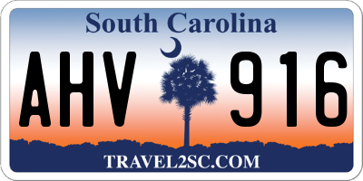 SC license plate AHV916