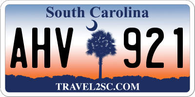 SC license plate AHV921