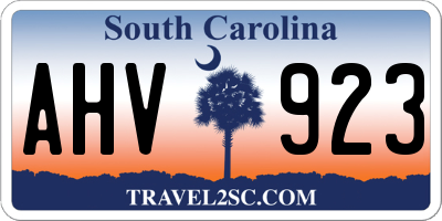SC license plate AHV923