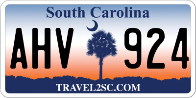 SC license plate AHV924