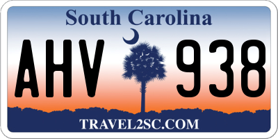 SC license plate AHV938