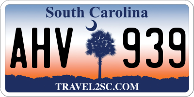 SC license plate AHV939