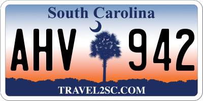 SC license plate AHV942