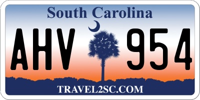 SC license plate AHV954