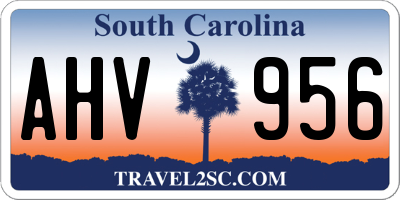 SC license plate AHV956