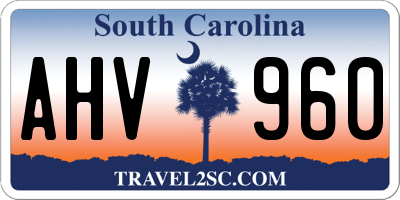 SC license plate AHV960
