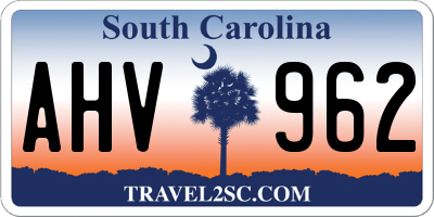 SC license plate AHV962