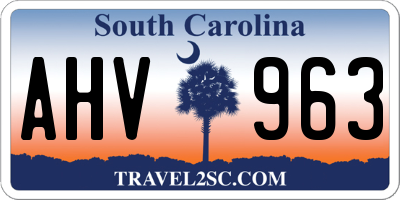 SC license plate AHV963