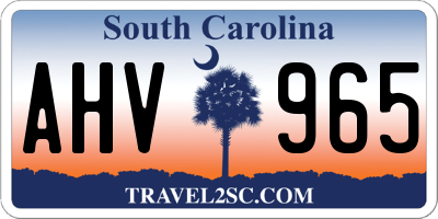 SC license plate AHV965
