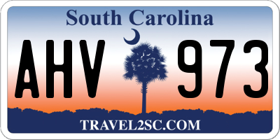 SC license plate AHV973