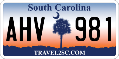 SC license plate AHV981