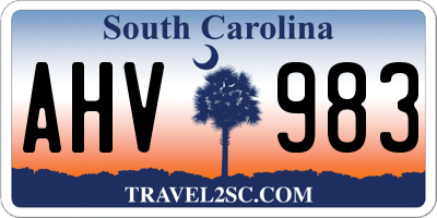 SC license plate AHV983