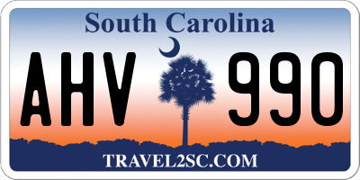SC license plate AHV990