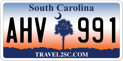 SC license plate AHV991