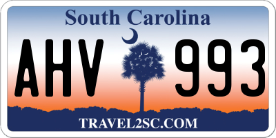 SC license plate AHV993